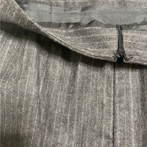 Rafaellla Gray & White Pinstripe Wool Maxi Skirt - Picture 7 of 10